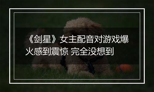 《剑星》女主配音对游戏爆火感到震惊 完全没想到