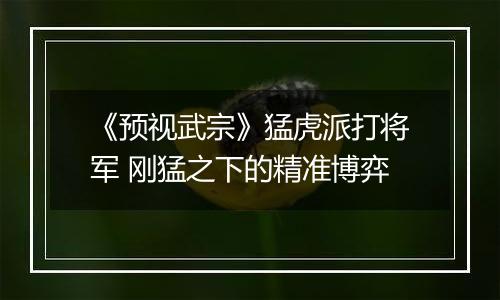 《预视武宗》猛虎派打将军 刚猛之下的精准博弈