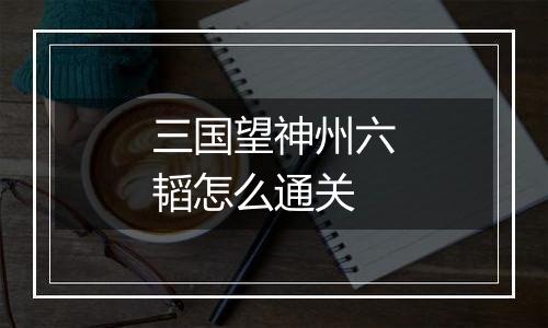 三国望神州六韬怎么通关