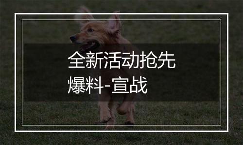 全新活动抢先爆料-宣战