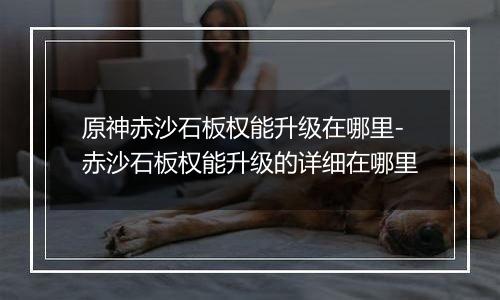 原神赤沙石板权能升级在哪里-赤沙石板权能升级的详细在哪里