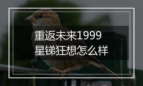 重返未来1999星锑狂想怎么样