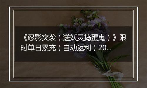 《忍影突袭（送妖灵捣蛋鬼）》限时单日累充（自动返利）2025-11-14-2025-11-20