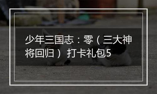 少年三国志：零（三大神将回归） 打卡礼包5