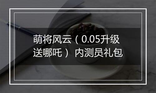 萌将风云（0.05升级送哪吒） 内测员礼包