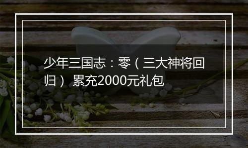 少年三国志：零（三大神将回归） 累充2000元礼包
